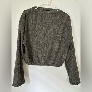 zara grey cropped sweater